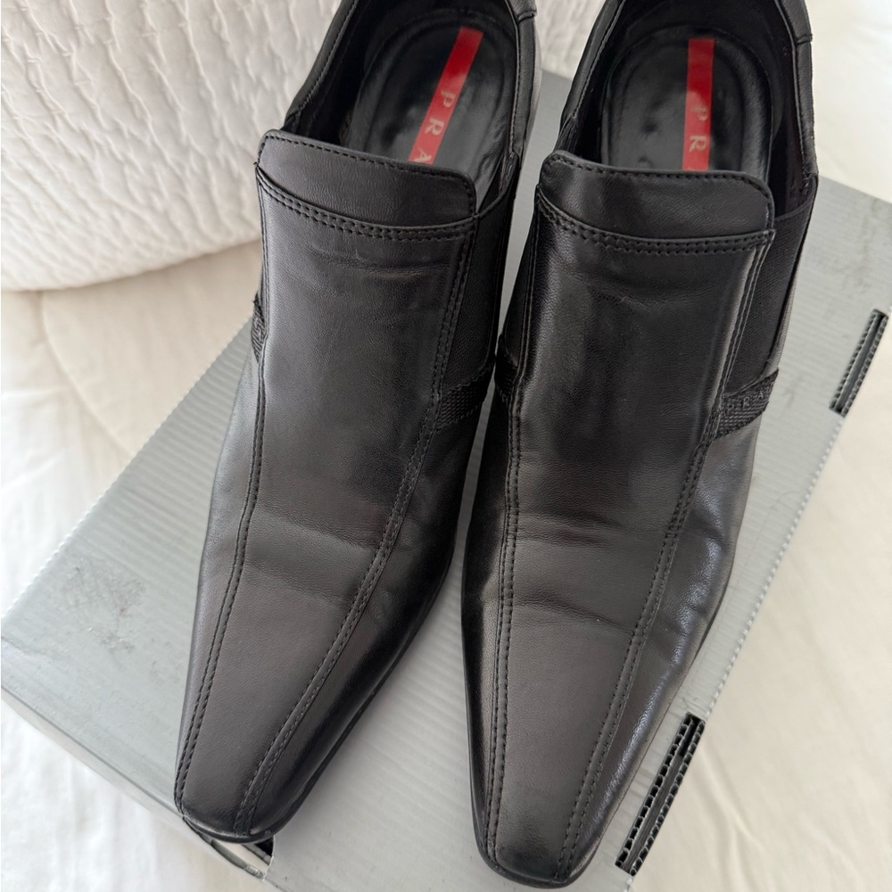 PRADA CALZATURE DONNA NAPPA SPORTS HEEL SHOES BLACK SIZE 7.5
